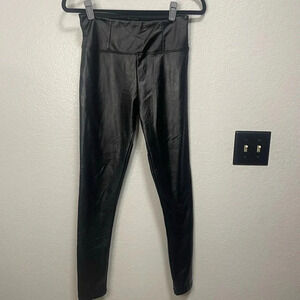 Shinestar Black Faux Leather Leggings Size Small